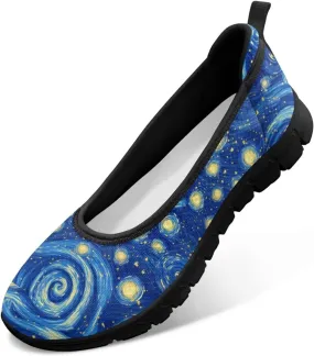 Doojoayie Art Casual Slip On Shoes for Ladies Flat Shoes Comfort for Dalil Casual