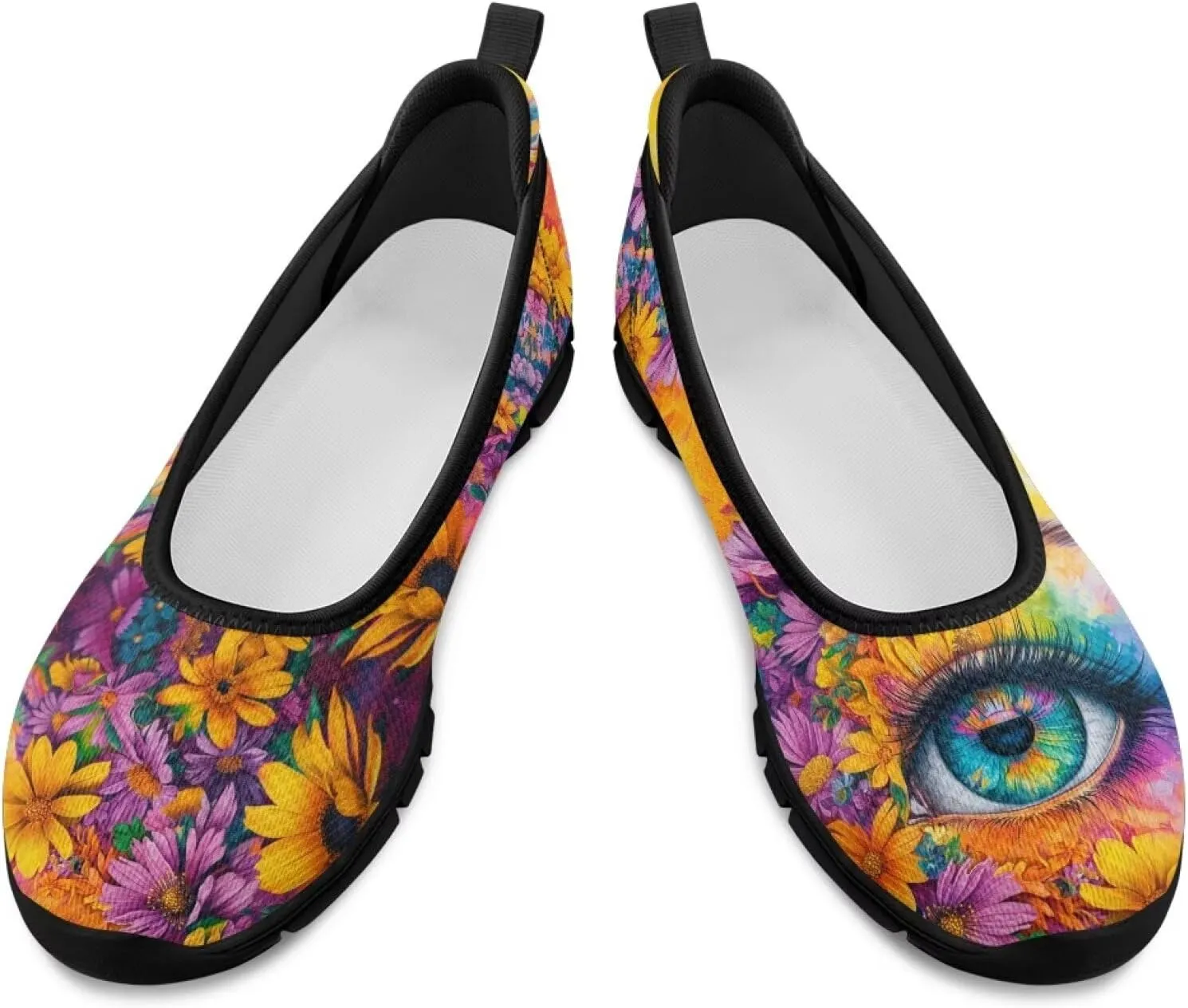Doojoayie Art Casual Slip On Shoes for Ladies Flat Shoes Comfort for Dalil Casual