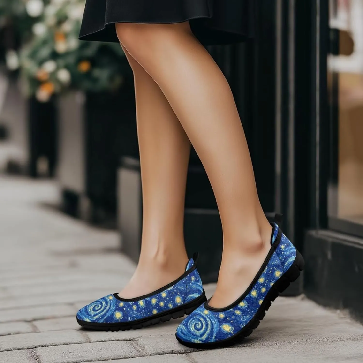 Doojoayie Art Casual Slip On Shoes for Ladies Flat Shoes Comfort for Dalil Casual