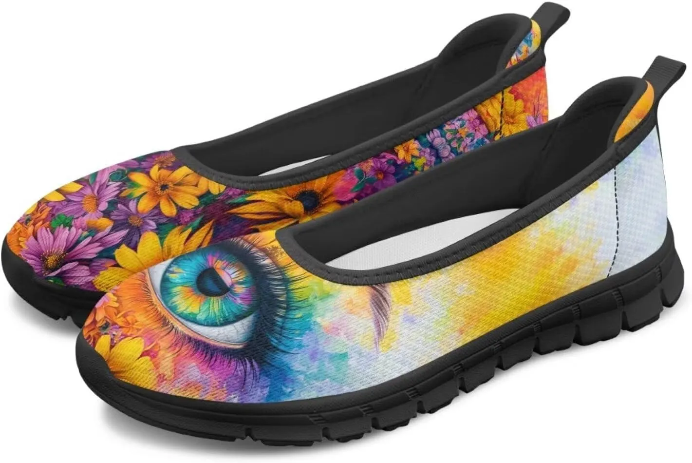 Doojoayie Art Casual Slip On Shoes for Ladies Flat Shoes Comfort for Dalil Casual