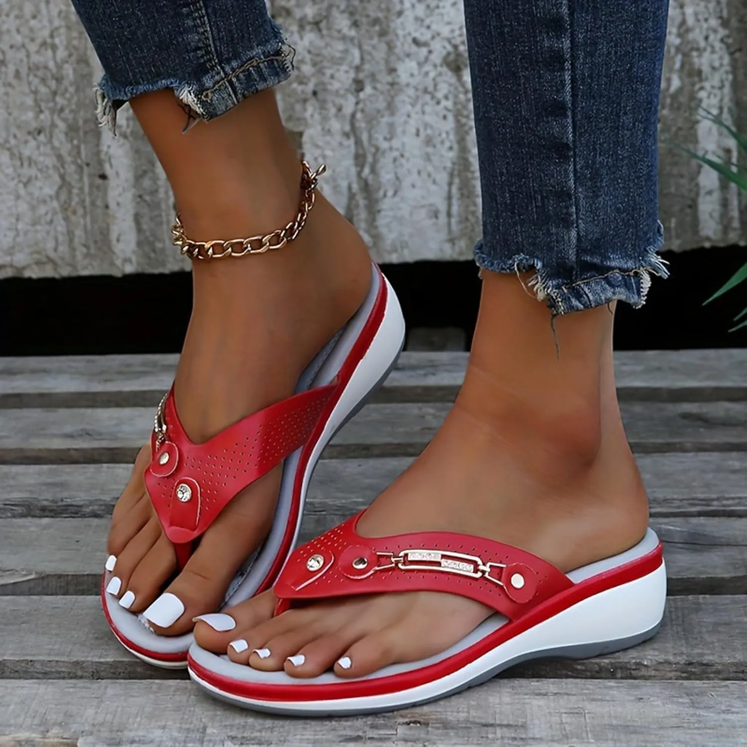 Flip Flops Women's Outer Wear Beach Sandals Summer Casual Large Size Women's Slippers Sandals Shoes Women Summer