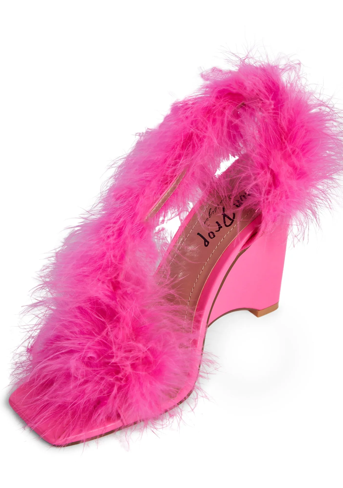 Geraint Fluffy Heels- Pink