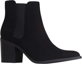 J. Adams Andi Booties for Women - Pointed Toe Mid Heel Slip on Chelsea Boots - Vegan Leather Ankle Boots - Comfortable Fall Boots for Women