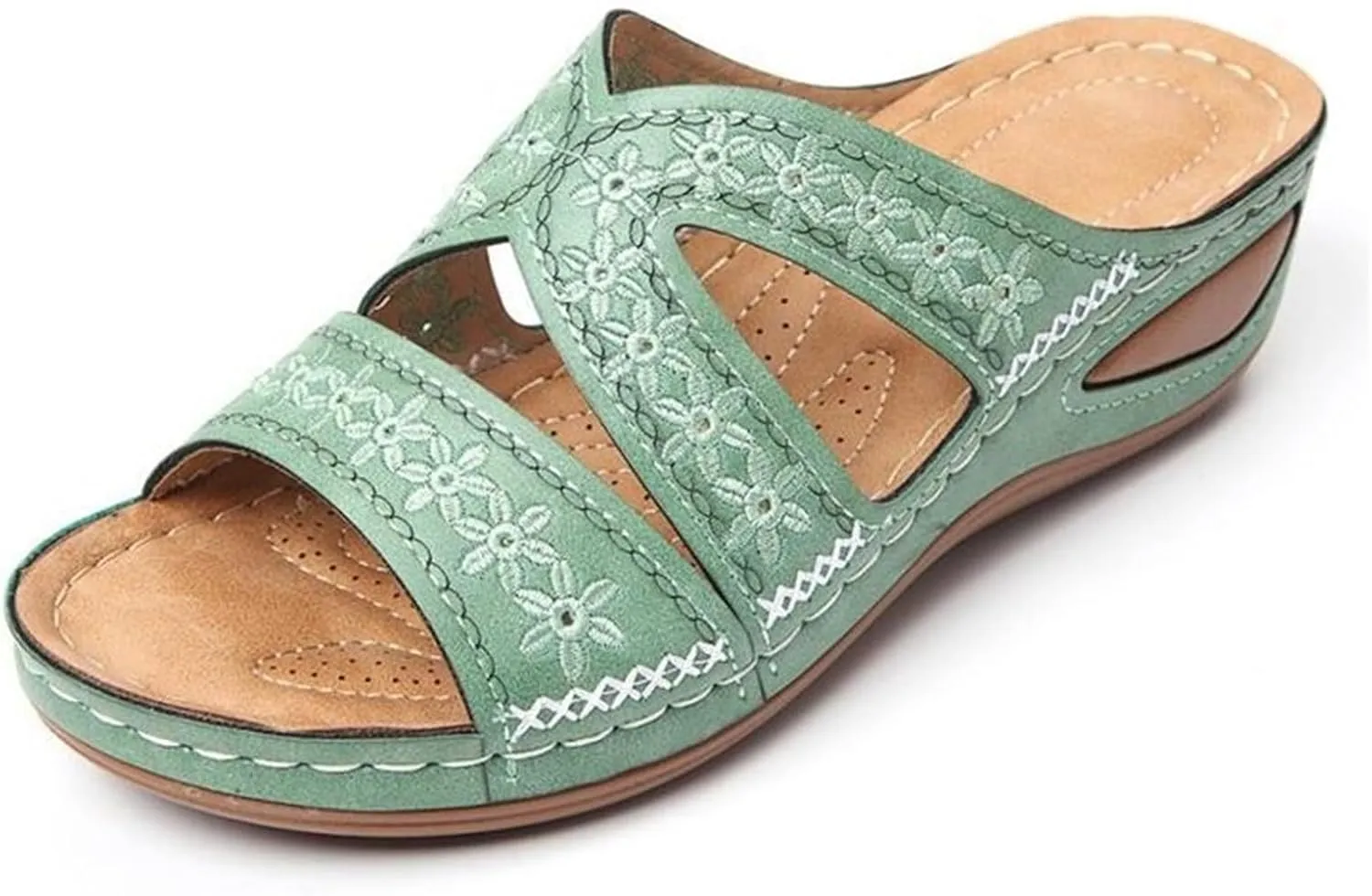 Lausiuoe Sandals Women Dressy Comfortable Walking Orthopedic Slippers Arch Support Summer Casual Orthotic Slides Flip Flops