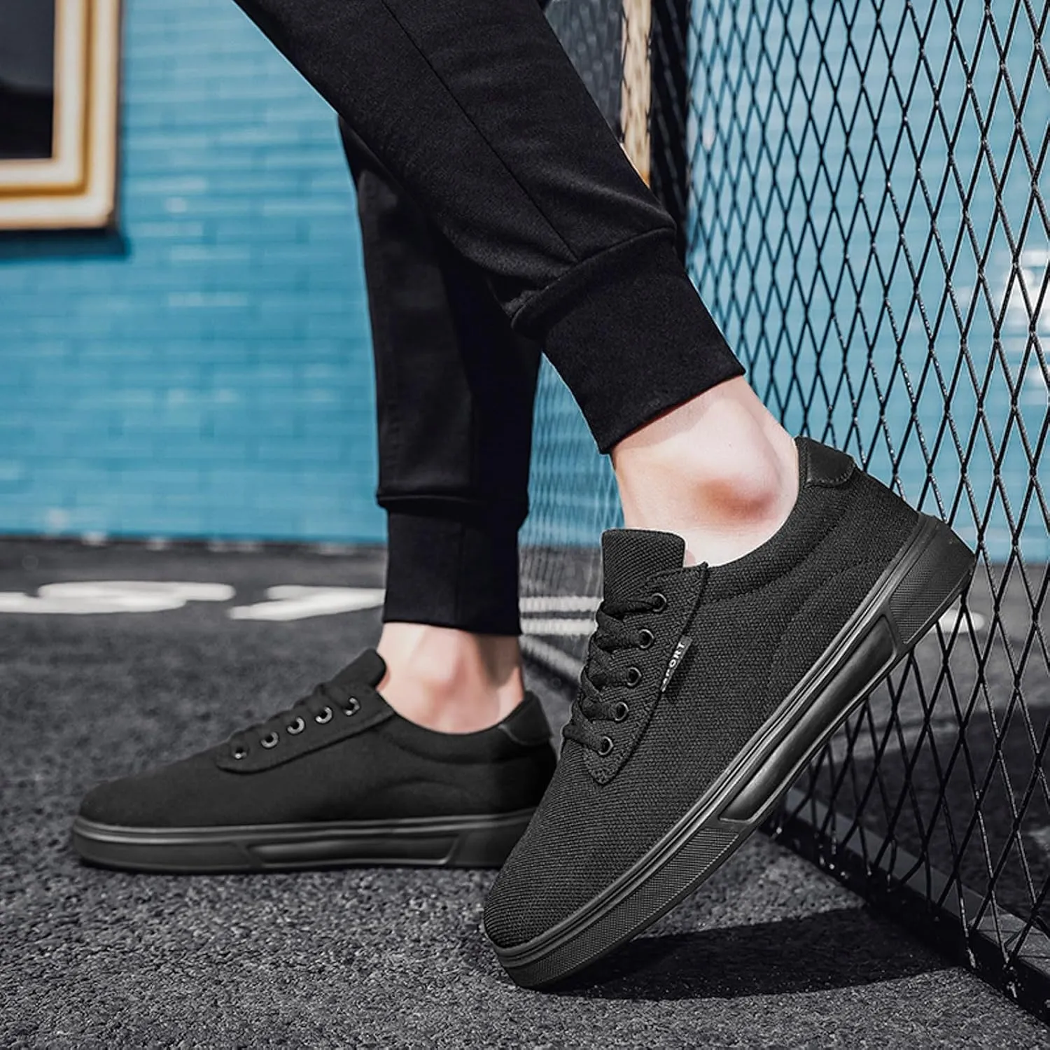Men Casual Shoes Fashionable and Simple Solid Color New Pattern Flat Bottomed Comfortable Lace Men Casual Shoes X Wide Men's