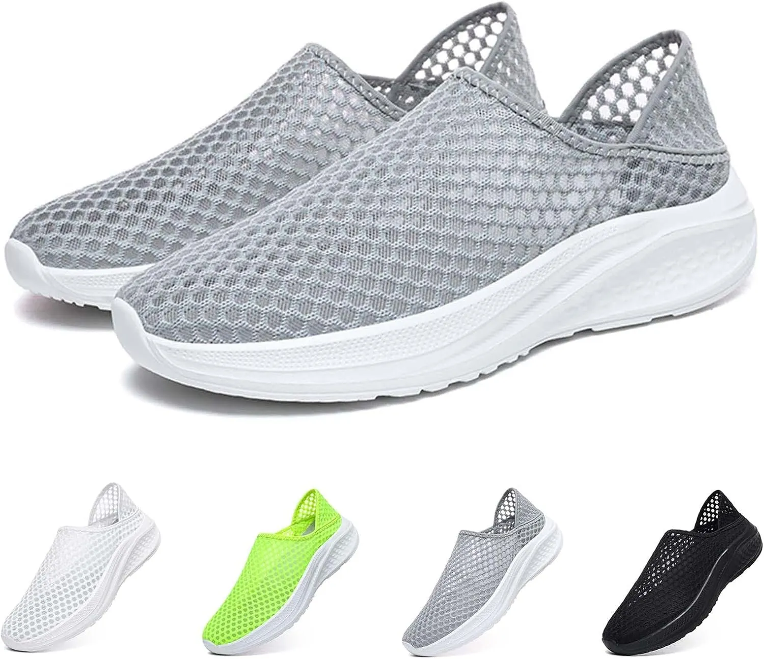 Men's Breathable Knit Sneakers Slip On Casual Shoes for Walking Running Yoga Gym Beach Comfortable Lightweight