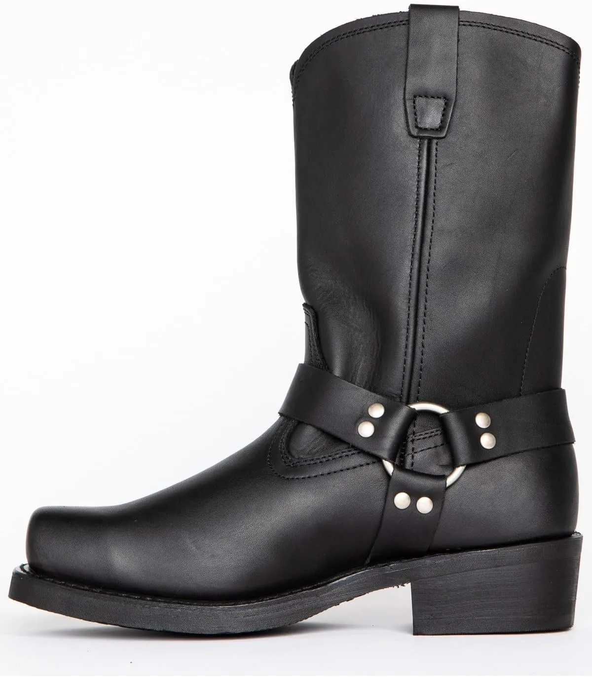 Men's Motorcycle Boot For Riding Waterproof Black PU Leather Boots Mid Calf Boots For Men