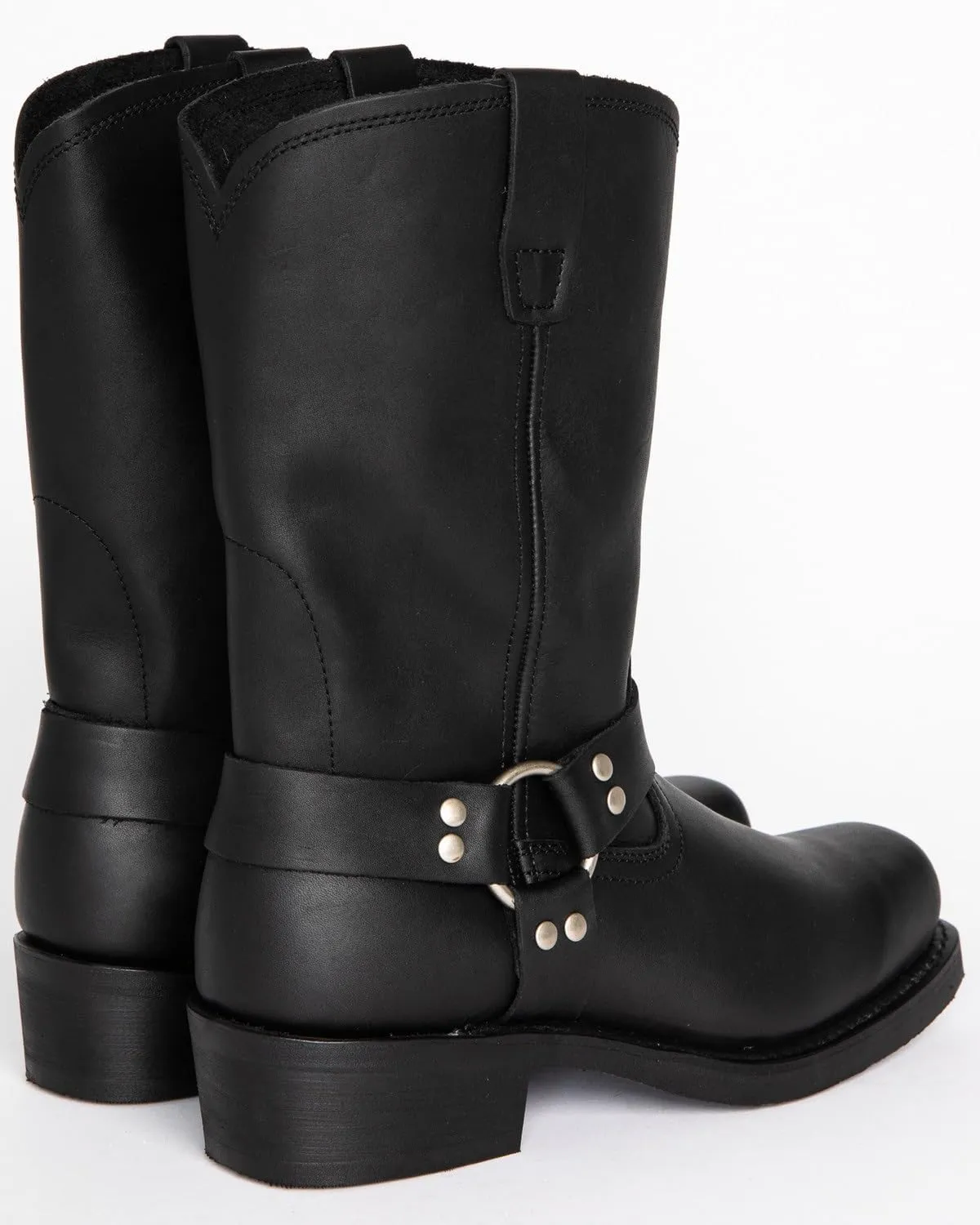 Men's Motorcycle Boot For Riding Waterproof Black PU Leather Boots Mid Calf Boots For Men