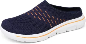 Mens Womens Mules & Clogs Breathable Mesh Walking Mules Fashion Sneakers Open Back Slip On Shoes Breathable Slippers Closed Toe Slides Low Wedge Slip On Shoes Outdoor Beach Sandals Unisex