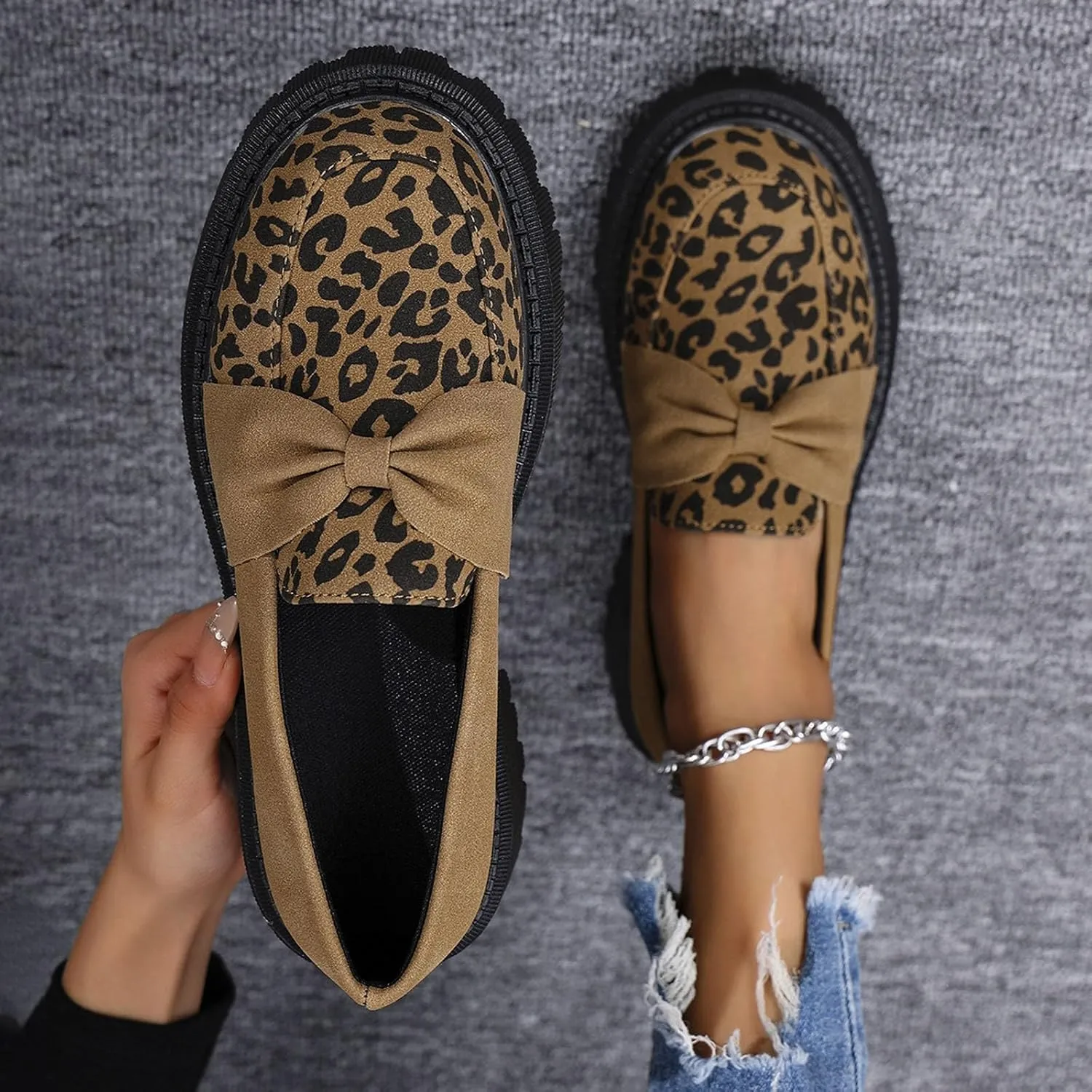 Platform Shoes for Women Chunky Loafers Slip On Penny Loafers Comfort Business Shoes Dressy Loafers Shoes Work Shoes