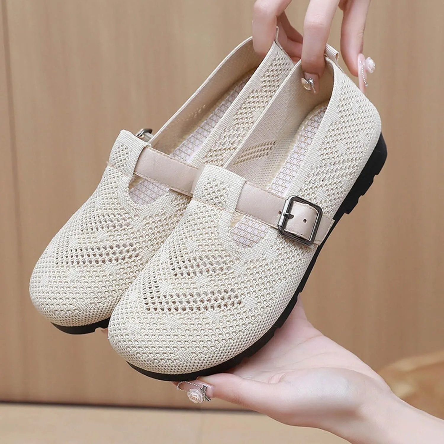 Women's Ballet Shoes Round Toe Slip On Knit Casual Dress Shoes Comfort Ballerina Comfortable Women for Casual