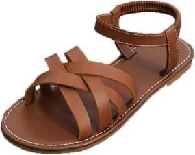 Women's Casual Strappy Sandal Gladiator Flat Sandals Fisherman Strappy Ankle Strap Casual Cute Criss Cross Flat Summer Shoes Open Toe Slingback Slip On Gladiator Sandal Beach Fashion Flats Sandals
