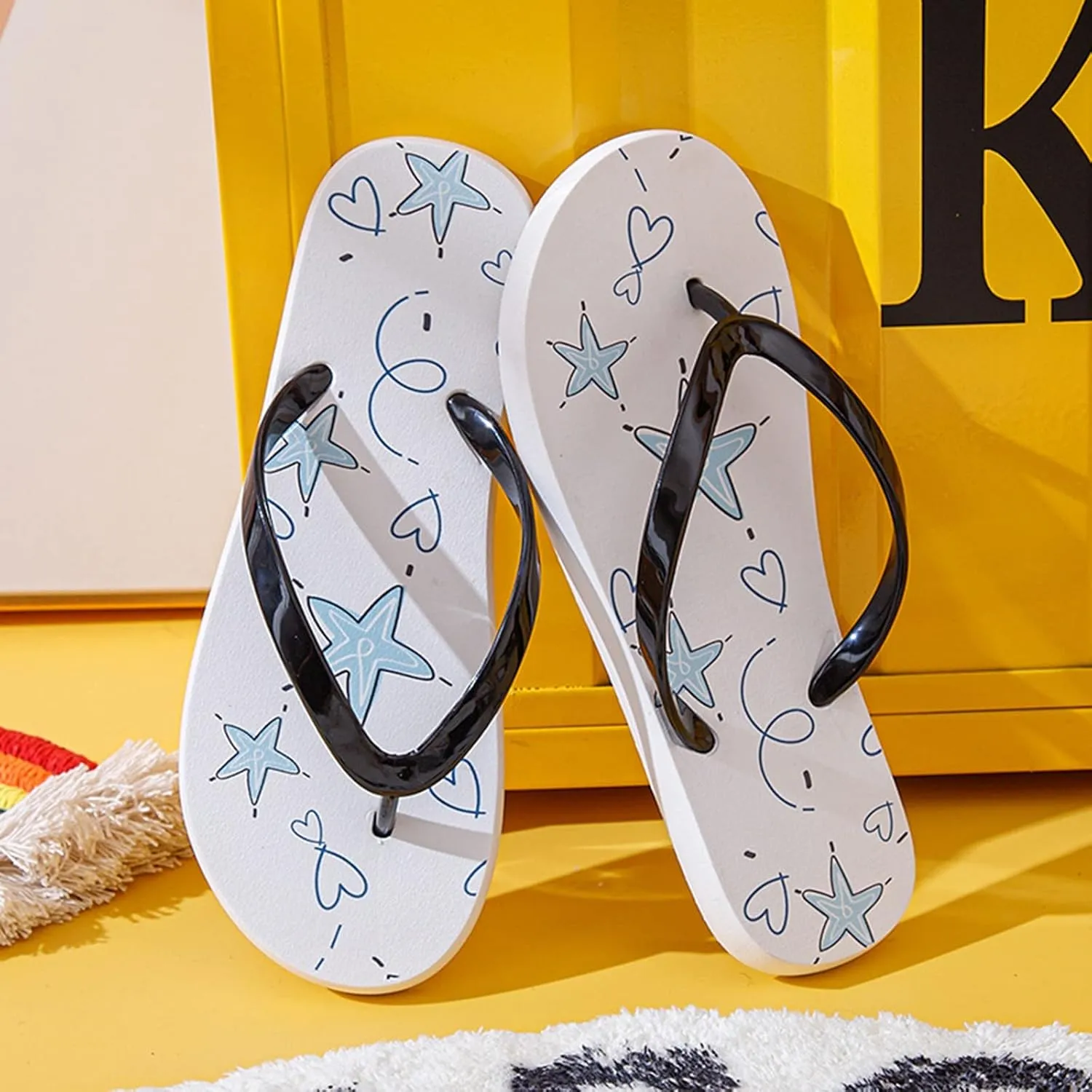 Womens Flip Flops Women's Arch Support Flip Flops Shower Slippers Comfortable Summer Beach Thong Sandals