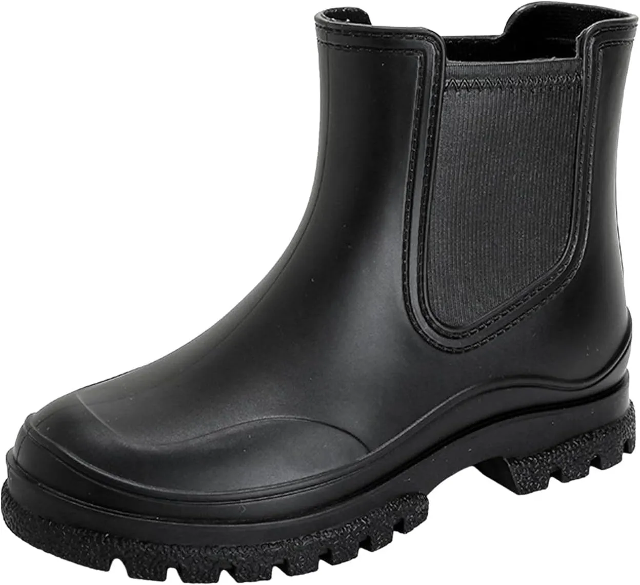 Women's Multi-colored Round Toe PVC Rain Bootie, Size 6.5, Women's Outdoor Casual Boot, Fall, Kitten Heel, Pull-On, Medium Width, Not Water Resistant, 3412250011, 9UbnL1R7h