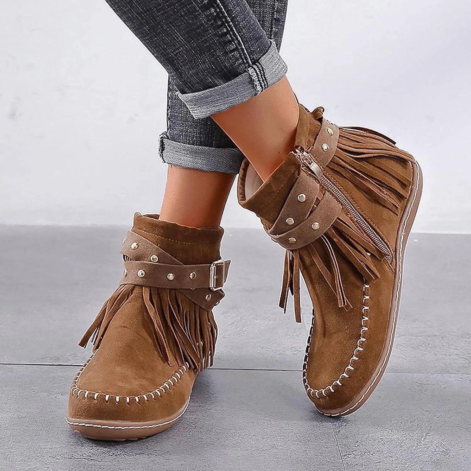 Womens Stacked Mid Heel Ankle Boots V Cut Back Zipper Leather Booties Womens Lace Up Booties Chunky High Heel Ankle Boots Open Toe Lace Up Womens Red Dress Booties And Ankle Boots Brown Wedge Booties for Women Ankle Boot Women Leather