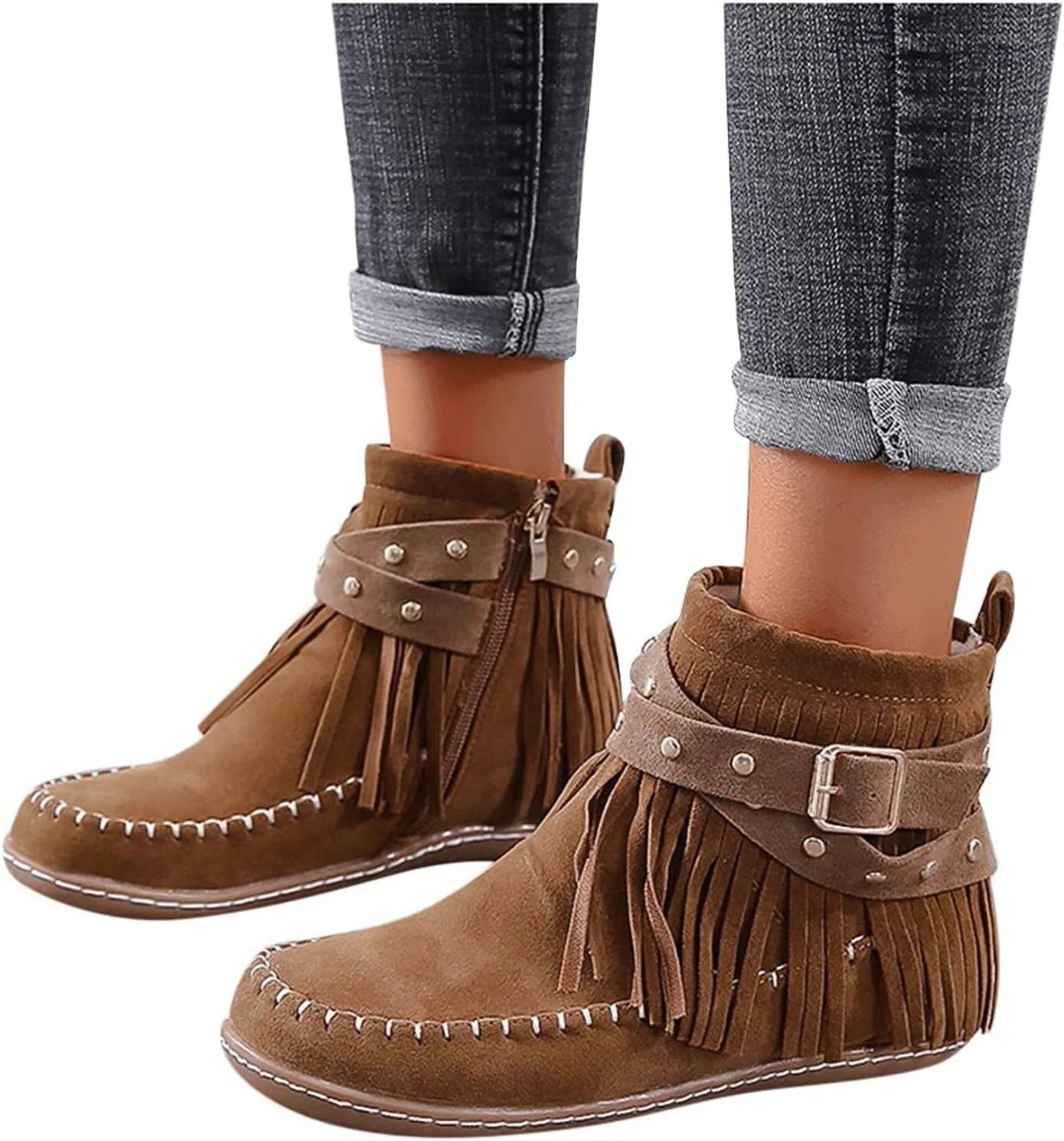 Womens Stacked Mid Heel Ankle Boots V Cut Back Zipper Leather Booties Womens Lace Up Booties Chunky High Heel Ankle Boots Open Toe Lace Up Womens Red Dress Booties And Ankle Boots Brown Wedge Booties for Women Ankle Boot Women Leather