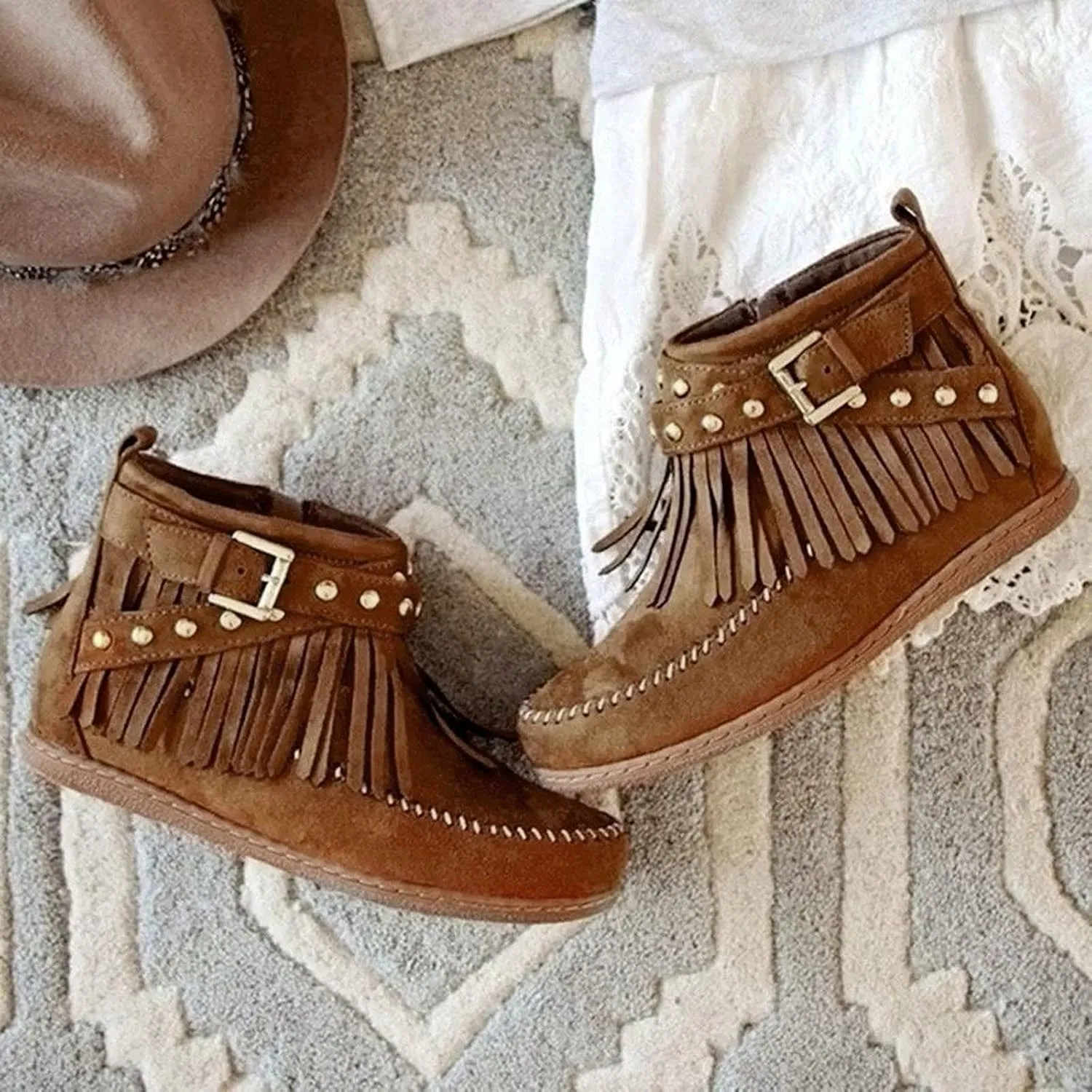 Womens Stacked Mid Heel Ankle Boots V Cut Back Zipper Leather Booties Womens Lace Up Booties Chunky High Heel Ankle Boots Open Toe Lace Up Womens Red Dress Booties And Ankle Boots Brown Wedge Booties for Women Ankle Boot Women Leather