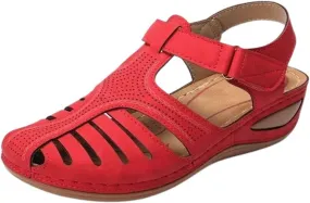 Womens Wedge Sandals Summer Closed Toe Platform Dressy Orthopedic Wedge Casual Bohemia Gladiator Wedge Shoes Comfort Ankle Strap Slip On Platform Sandals