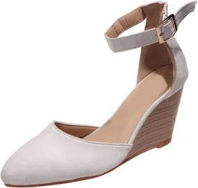 Womens Wedge Shoes Closed Toe Ankle Strap Espadrilles Dressy Casual High Heels Comfortable Platform Sandals